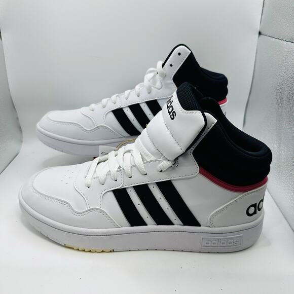 Adidas Hoops 3.0 Mid White Black Womens Size 9 Basketball Sneakers GW5455 - Picture 2 of 8